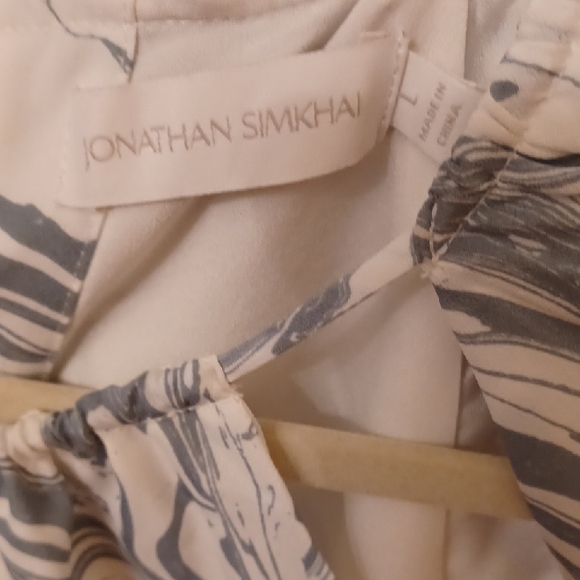 Jonathan Simkhai Grayish Blue and White Patterned Blouse - Picture 7 of 10